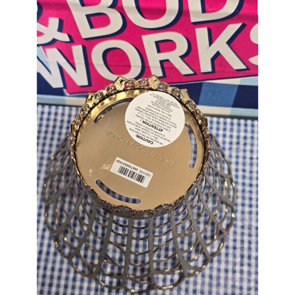 BBW Gold Spider Web Single Wick Candle Pedestal Holder Home Fragrance Decor - Picture 2 of 2